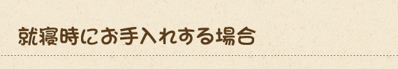 就寝時にお手入れする場合